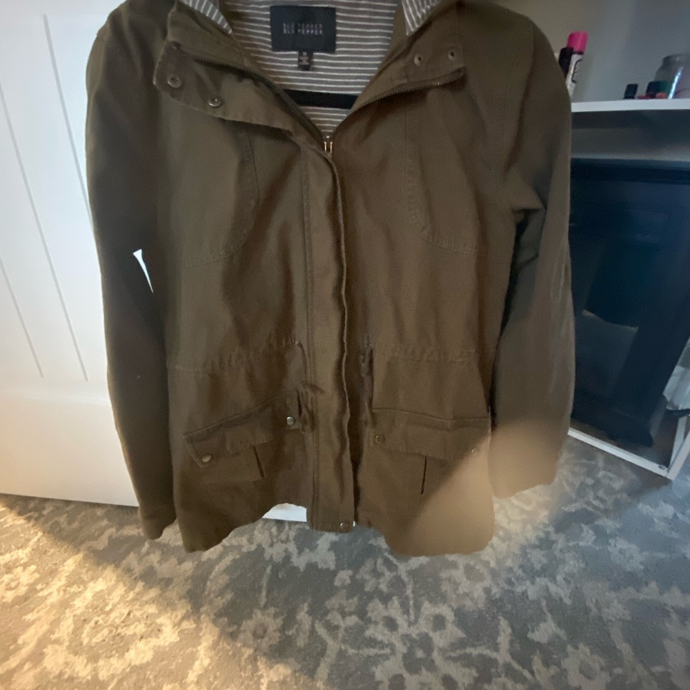 Blu Pepper Dark Olive Military Jacket
